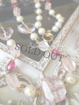 画像3: ピンクMix Gemのロングネックレス(贅沢Vr)