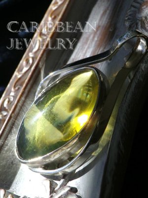 画像7: ハニーカラーブルーアンバーのデザインペンダントトップ