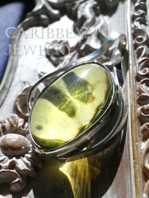 画像5: ハニーカラーブルーアンバーのデザインペンダントトップ