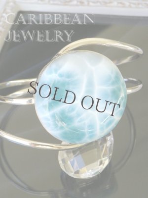 画像3: 美コントラスト！特大ラリマールのフリーバングル