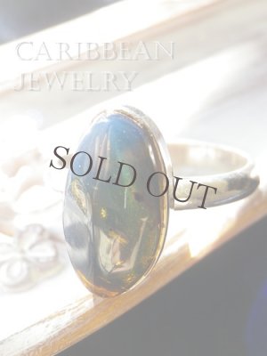 画像4: 特価！小さめブルーアンバーのシンプルリング