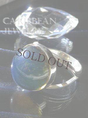 画像5: 高品質ラウンドカボションブルーアンバーリング