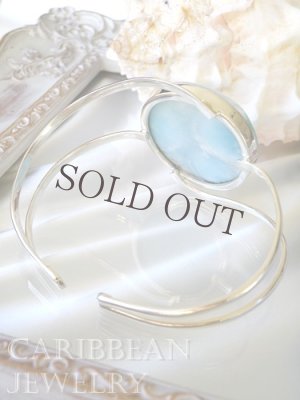 画像5: 美コントラスト！特大ラリマールのフリーバングル