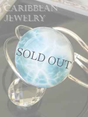 画像2: 美コントラスト！特大ラリマールのフリーバングル