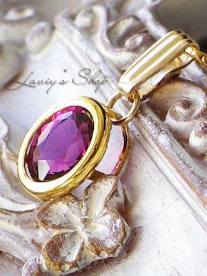 画像3: パープルガーネットの1粒ネックレス(OV)