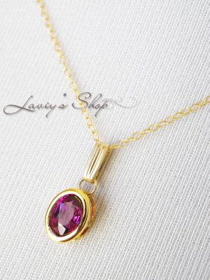 画像8: パープルガーネットの1粒ネックレス(OV)
