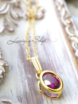 画像6: パープルガーネットの1粒ネックレス(OV)