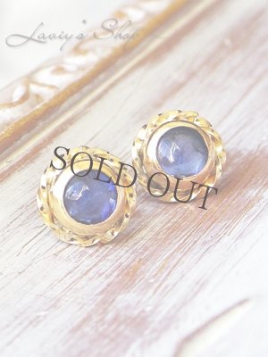 画像6: ロイヤルブルーカイヤナイトのデザイン枠ピアス