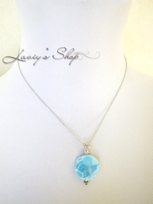 画像6: コインカットラリマールのスタイリッシュネックレス