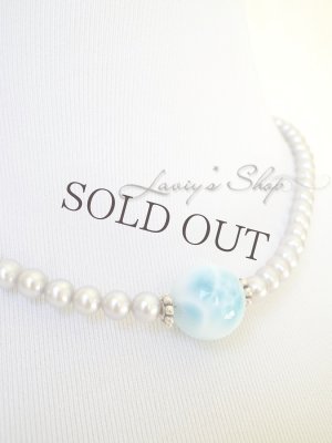 画像7: 大珠高品質ラリマールと淡水パールの贅沢ネックレス