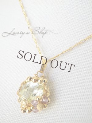 画像10: 宝石グリーンアメジストのワイヤリングデコネックレス