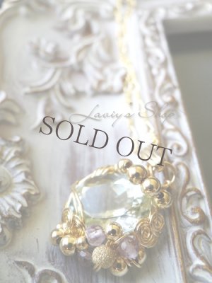 画像7: 宝石グリーンアメジストのワイヤリングデコネックレス