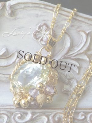 画像5: 宝石グリーンアメジストのワイヤリングデコネックレス