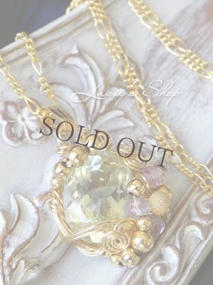 画像4: 宝石グリーンアメジストのワイヤリングデコネックレス