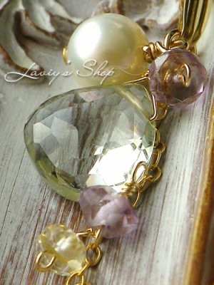 画像5: グリーンアメジストマロンと春色Gemのデザインネックレス