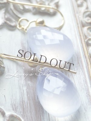 画像5: ラスト！大粒ラベンダーブルーカルセドニーのシンプルピアス