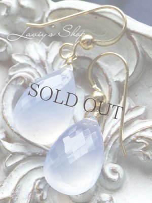 画像2: ラスト！大粒ラベンダーブルーカルセドニーのシンプルピアス