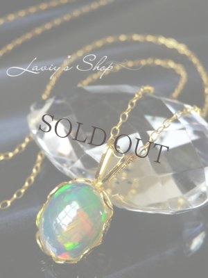 画像2: エチオピア産オパールの1粒ネックレス