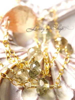 画像8: 大粒アフリカンサンストーンドロップとグリーントルマリンのネックレス