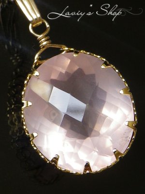 画像6: 大粒ローズクォーツのベゼルワイヤーラッピングネックレス