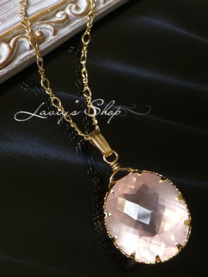 画像7: 大粒ローズクォーツのベゼルワイヤーラッピングネックレス