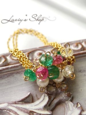 画像4: コロンビア産エメラルドとカットGemのシャラシャラチェーンリング