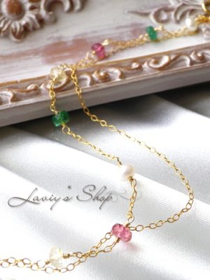 画像2: コロンビア産エメラルドとカットGemのステーションブレスレット