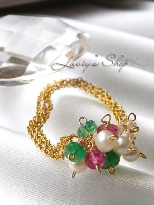 画像3: コロンビア産エメラルドとカットGemのシャラシャラチェーンリング