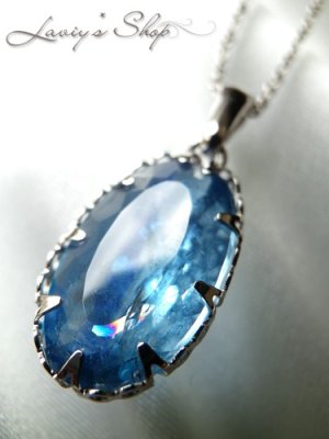 画像8: 大粒レインボークラック入りカイヤナイトのベゼルワイヤーネックレス