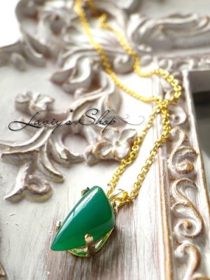 画像7: ジェムシリカ(クリソコーラクォーツ)の1粒ネックレス