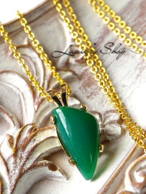 画像2: ジェムシリカ(クリソコーラクォーツ)の1粒ネックレス