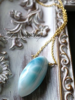 画像6: 新入荷/波模様ラリマールの1粒ネックレス(B)