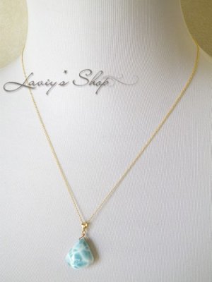 画像9: 新入荷/波模様ラリマールの1粒ネックレス(A)