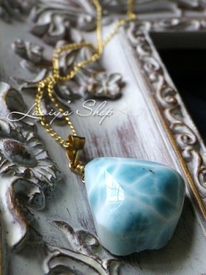 画像5: 新入荷/波模様ラリマールの1粒ネックレス(A)