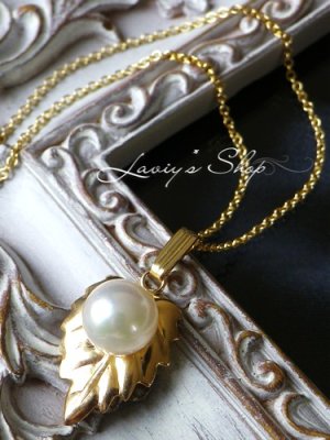 画像2: 天然色！バロックアコヤ真珠のリーフネックレス