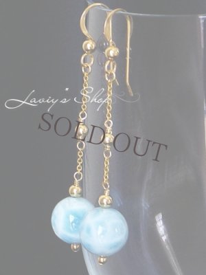 画像6: 高品質ラリマールのロングチェーンピアス