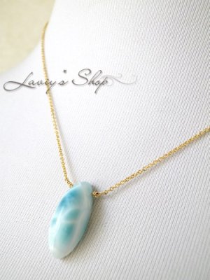 画像7: 新入荷/波模様ラリマールの1粒ネックレス(B)