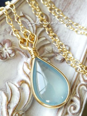画像3: 大粒アクアマリン雫の1粒ネックレス