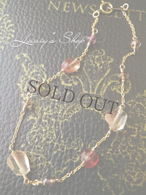 画像2: 高品質アンデシンとオレゴンサンストーンの夏色ブレスレット