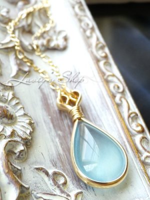 画像7: 大粒アクアマリン雫の1粒ネックレス