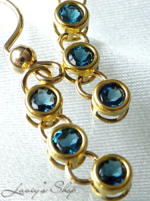 画像3: 宝石インディコライトのベゼルデザインピアス