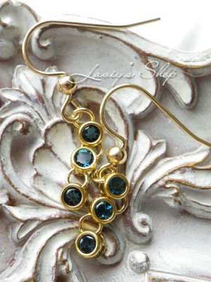 画像4: 宝石インディコライトのベゼルデザインピアス