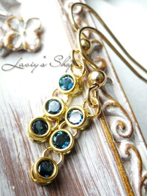 画像5: 宝石インディコライトのベゼルデザインピアス