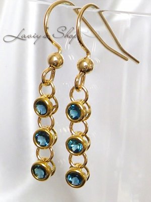 画像6: 宝石インディコライトのベゼルデザインピアス