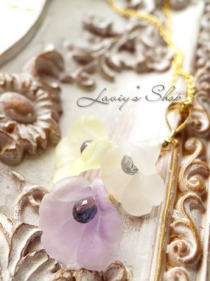 画像6: 非加熱サファイアとヴィンテージフラワーのネックレス(ブーケ紫)