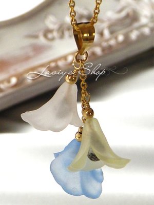 画像5: 非加熱サファイアとヴィンテージフラワーのネックレス(ブーケ青)