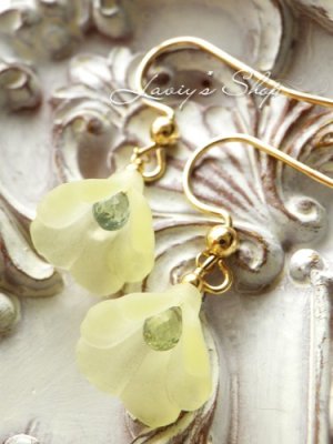 画像5: 非加熱サファイアとヴィンテージフラワーのピアス(一輪)