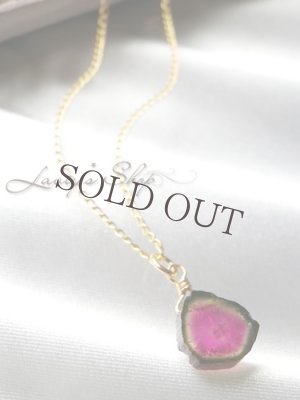 画像5: ウォーターメロントルマリンスライスの1粒ネックレス(ルべライト)