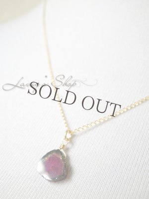 画像8: ウォーターメロントルマリンスライスの1粒ネックレス(ルべライト)