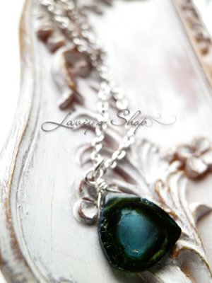 画像7: ブルー×グリーントルマリンスライスの1粒ネックレス